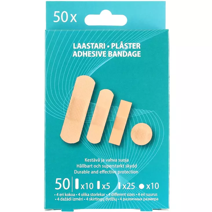 laastari 50kpl pakkaus - Ensiapupakkaukset ja laastarit - 6410410168643 - 1