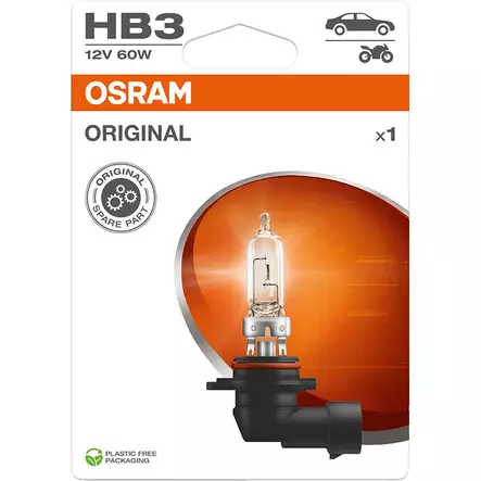 Osram hb3 alkuperäislaatuinen autopolttimo p20d 12v 60w - Halogeenipolttimot - 4062172395304 - 2